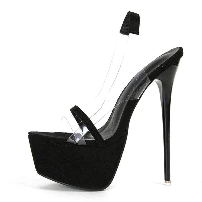 Trendy Snake Print Back Strap Platform Open Toe High Heel