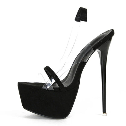 Trendy Snake Print Back Strap Platform Open Toe High Heel