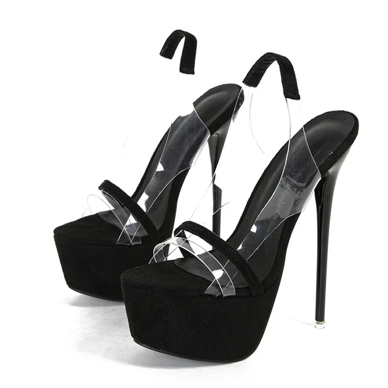 Trendy Snake Print Back Strap Platform Open Toe High Heel