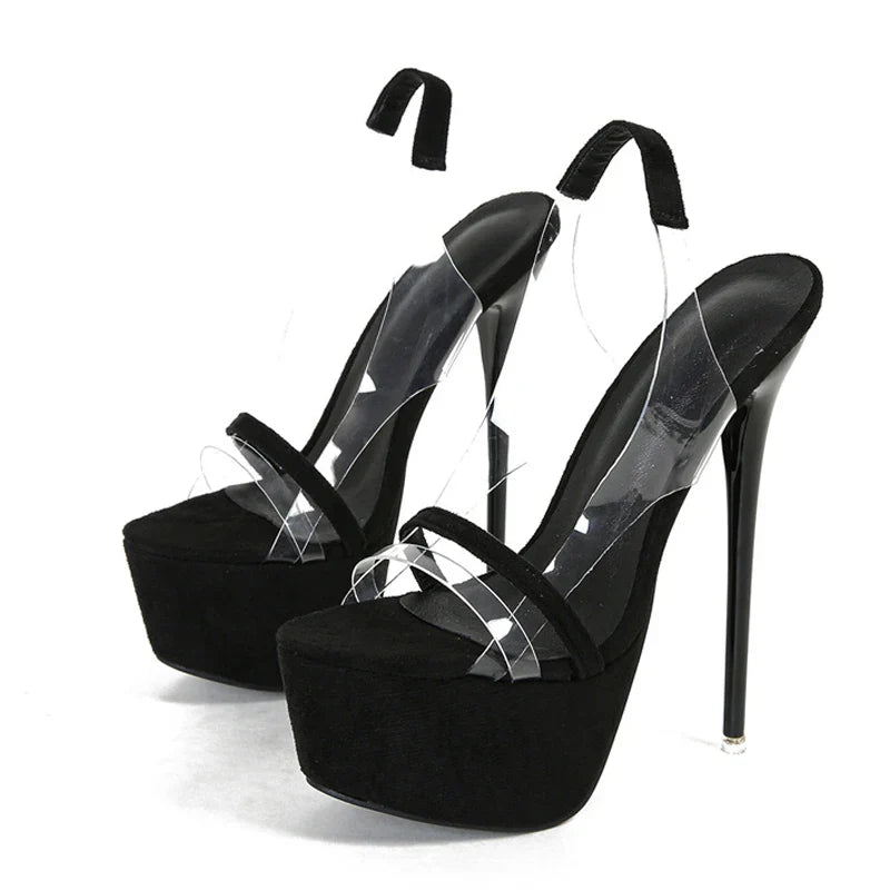 Trendy Snake Print Back Strap Platform Open Toe High Heel