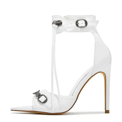 Stylish Summer Fashion Zip Tassel Metal Rivet Stripper Heels High Heel