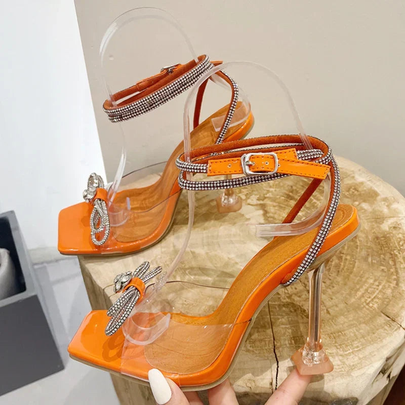 Elegant Summer Party Wedding Crystal Rhinestone High Heel High Heel