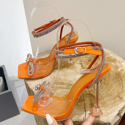 Elegant Summer Party Wedding Crystal Rhinestone High Heel High Heel