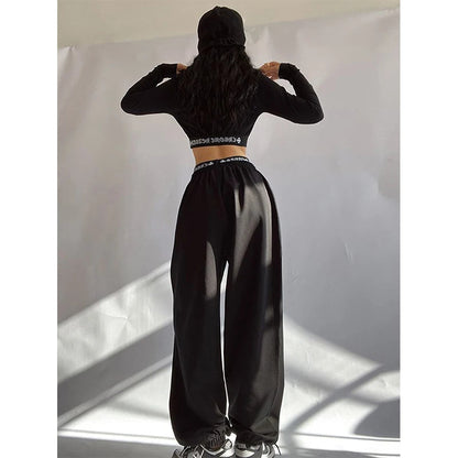 Oversized Y2K Streetwear Wide Leg Letter Print Sweatpants