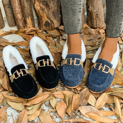 New Women Snow Flats Boots Winter Warm Plush Outdoor Boots Women Winter Casual Flats Shoes Women Fashion Flat Comfortable Sho