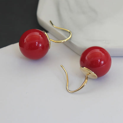 Red Cinnabar Hypoallergenic Hook Earrings