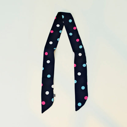 Polka Dot Skinny Long Neck Tie Ribbon Scarf