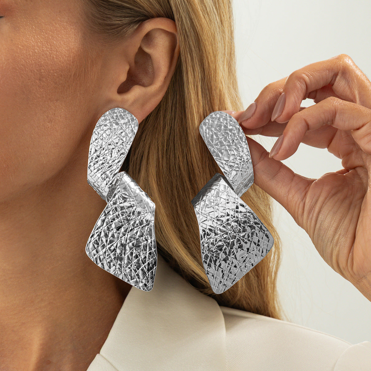 Minimalist Irregular Spiral Geometric Stud Earrings