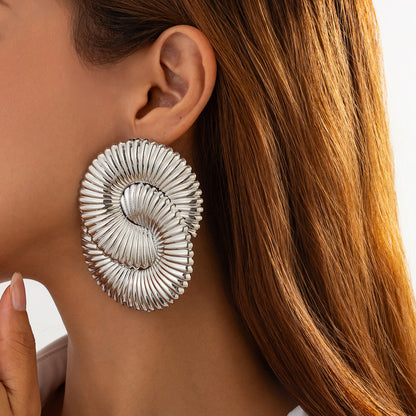 Liquid Irregular Ruched Flower Earrings