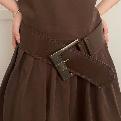 Vintage Wide Brown Waist Belt