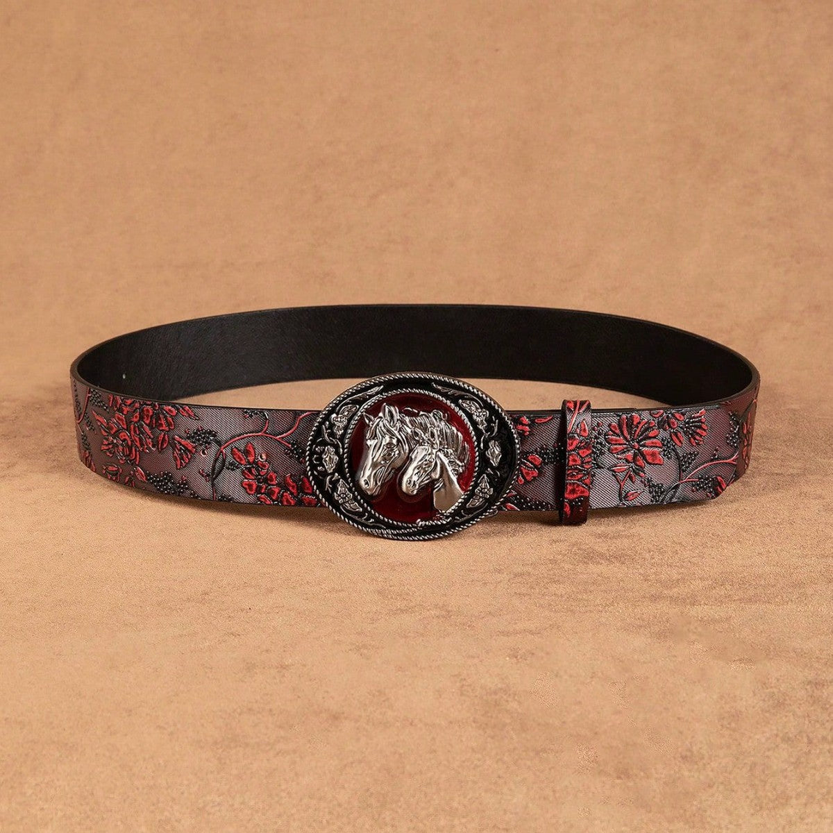 Wild Horse Buckle Embossed Belt