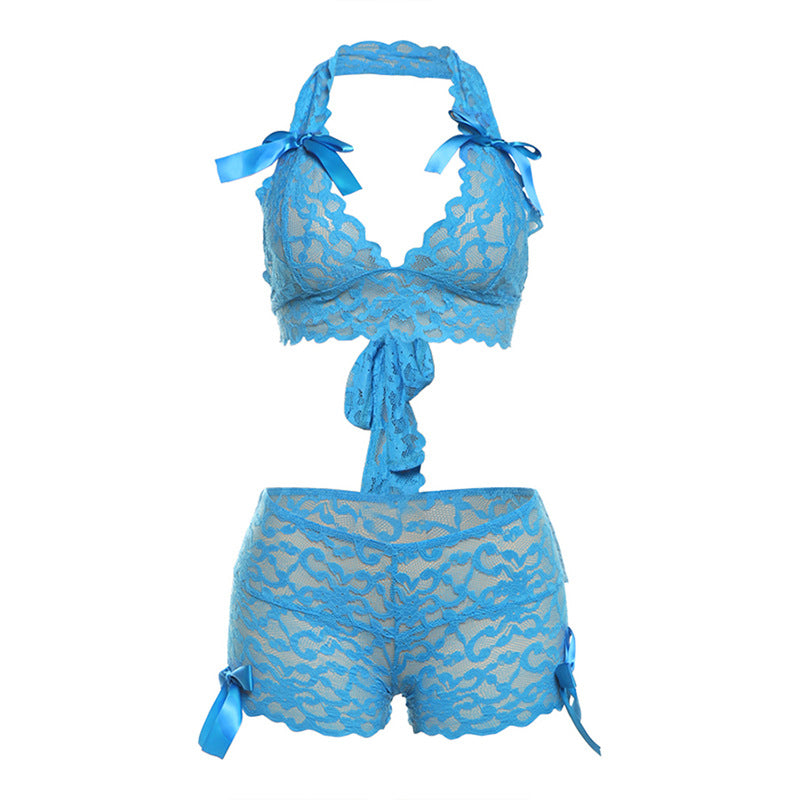Summer Sexy Backless Halter Top High Waist Hip Lift Bikini Sets