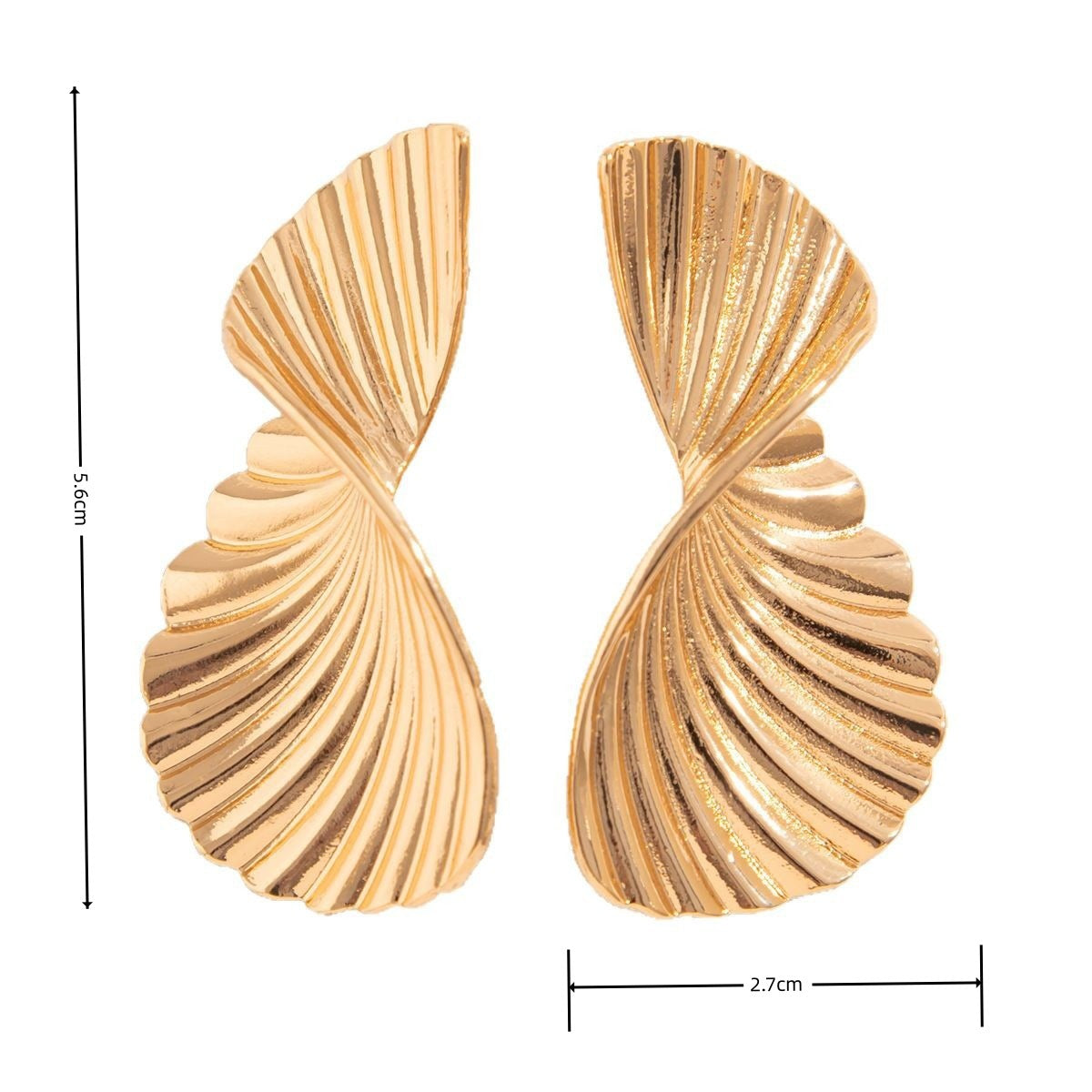 Irregular Liquid Metal Ruched Geometric Thread Earrings