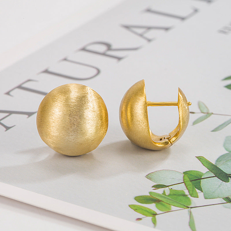 Minimalist Textured Ball Ear Cuff Earrings