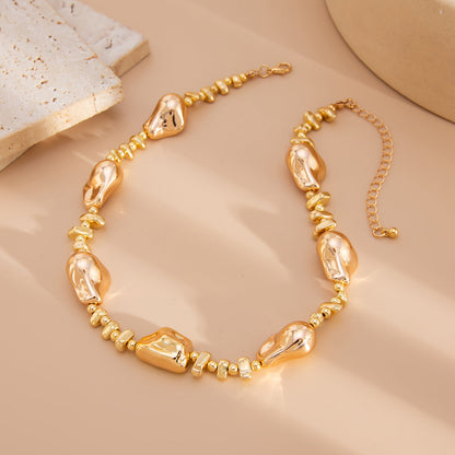 Irregular Bead Star Cross Fringe Choker Necklace
