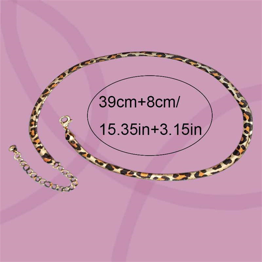 Leopard Print Collar Statement Necklace