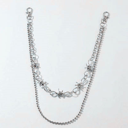 Punk Spike Metal Double Layer Waist Chain