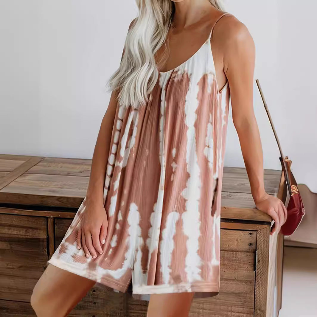 Summer Women Loose Strap Romper Jumpsuit
