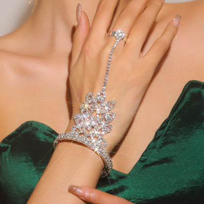 Multi Layer Rhinestone Stretch Finger Bracelet