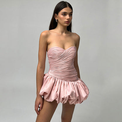 Women Clothing Summer Collection Graceful Fashionable Sexy Tube Top Backless Bud Dress