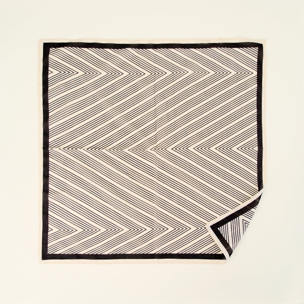 Silk Cotton Slim Square Mixed Print Neck Scarf