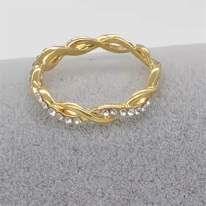 Minimalist Twist Diamond Band Couples Ring