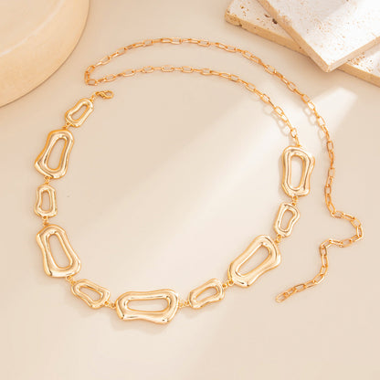 Geometric Irregular Rectangle Waist Chain