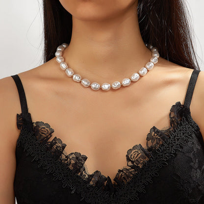 Vintage Baroque Pearl Irregular Statement Necklace