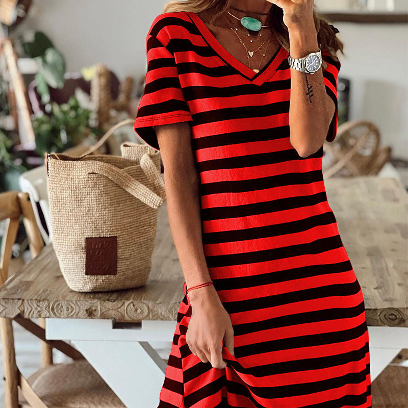 Summer Best Women Clothes Slit Loose Printed Dress