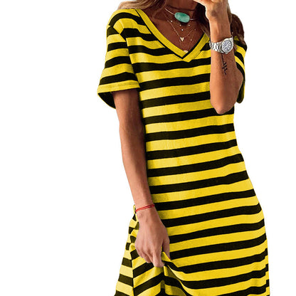 Summer Best Women Clothes Slit Loose Printed Dress