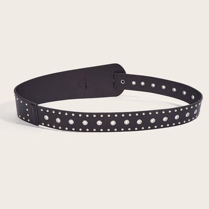 Grunge Studded Asymmetrical Distressed Belt