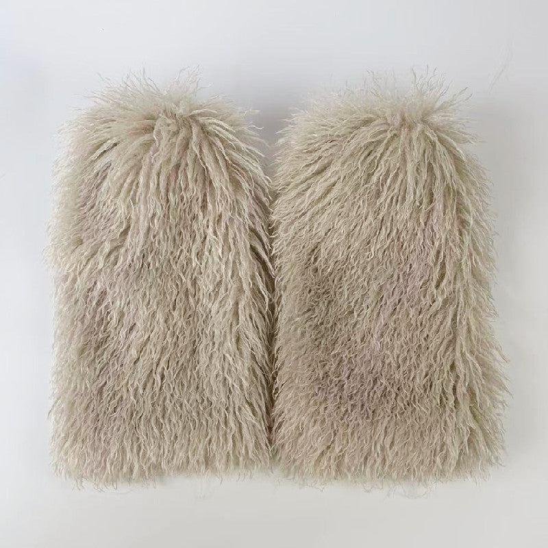 Shearling Lined Cable Knit Leg Warmers