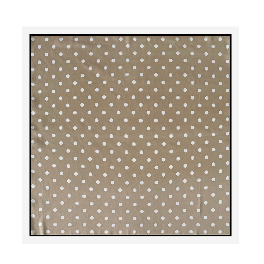 Polka Dot Square Neck Ribbon Head Scarf