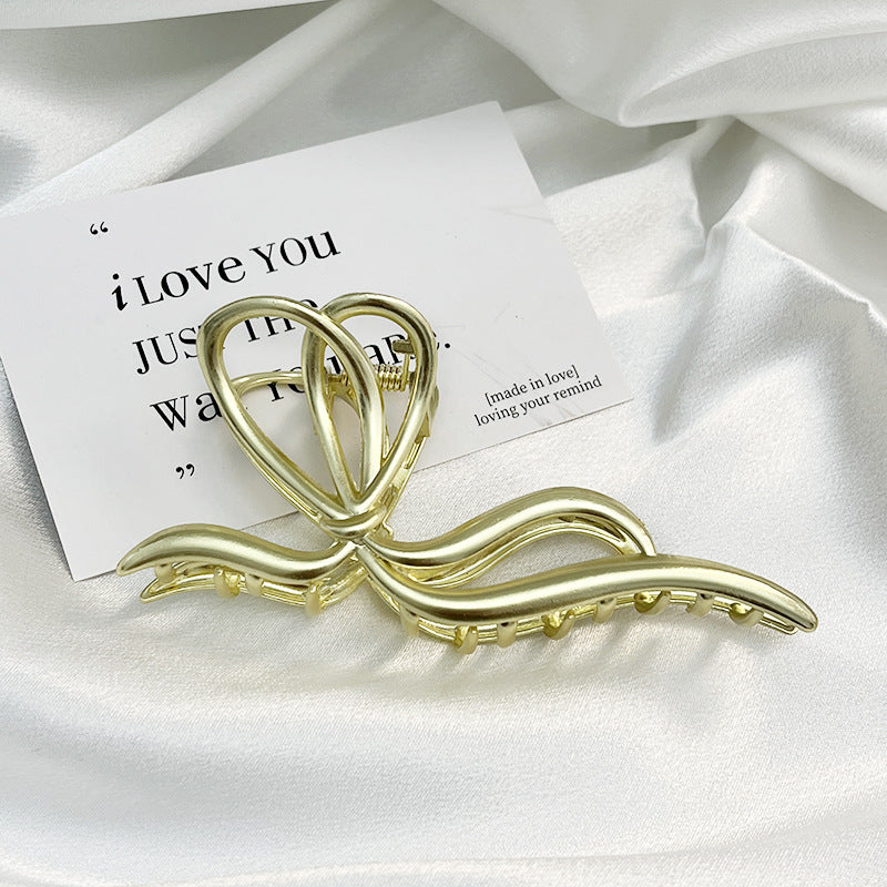 Premium Bow Metallic Large Hair Claw