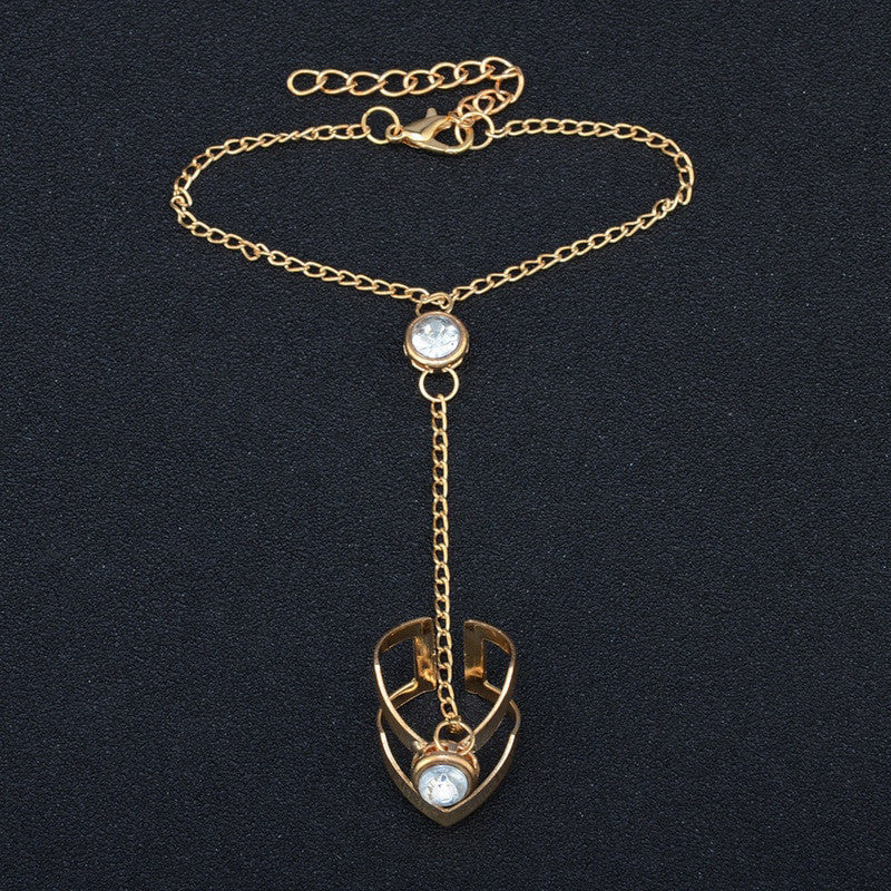 Retro Openwork Arrow Ring Finger Bracelet