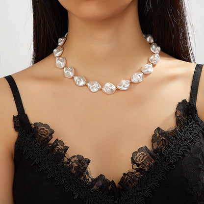 Vintage Baroque Pearl Irregular Statement Necklace