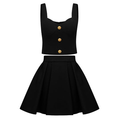 Summer Suspenders Vest A line Skirt Skirt Subnet Red Skirt Outfit Women