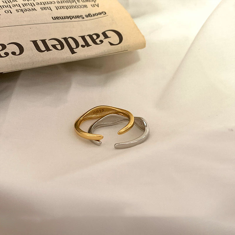 Wavy Irregular Open Band Index Finger Ring