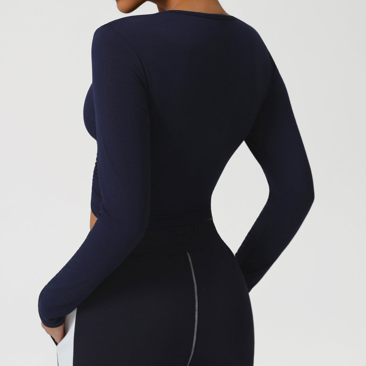 Threaded Short Yoga Clothes Women Cropped Slim Look Running Autumn Sports Long Sleeved T shirt Training Quick Drying Top