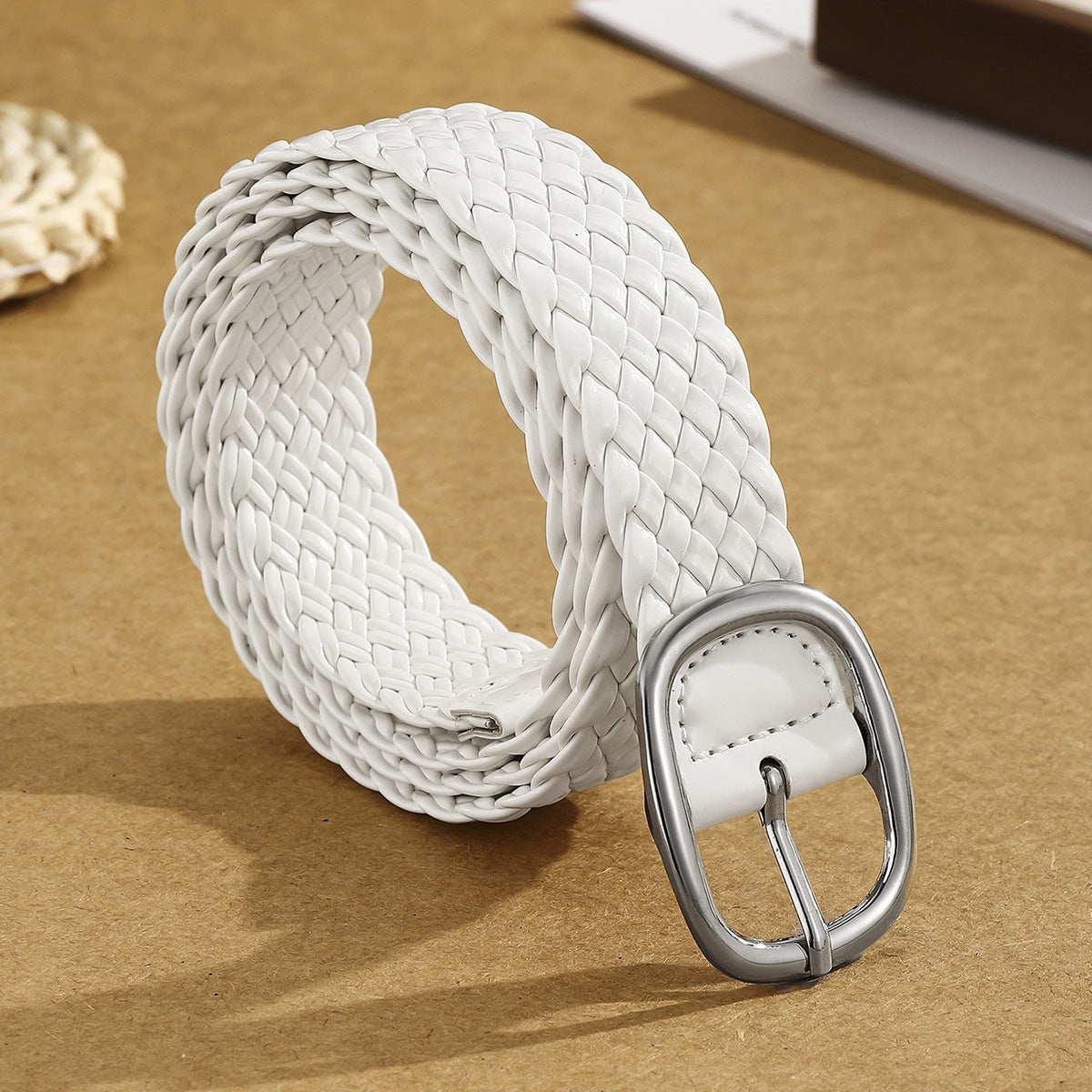 Handmade Woven Patent Leather Belt