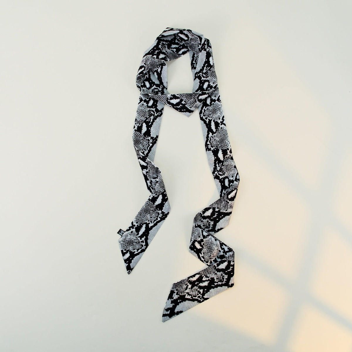Leopard Print Skinny Long Neck Tie Ribbon Scarf