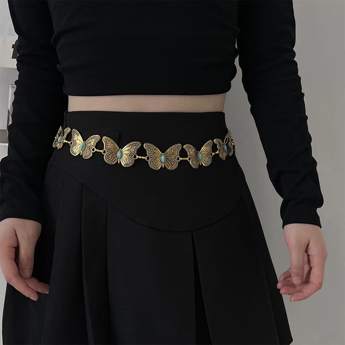 Turquoise Butterfly Metal Waist Chain