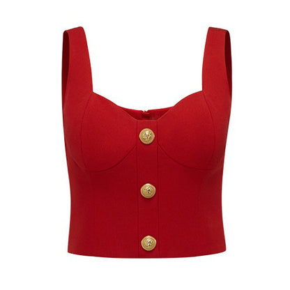 Summer Suspenders Vest A line Skirt Skirt Subnet Red Skirt Outfit Women