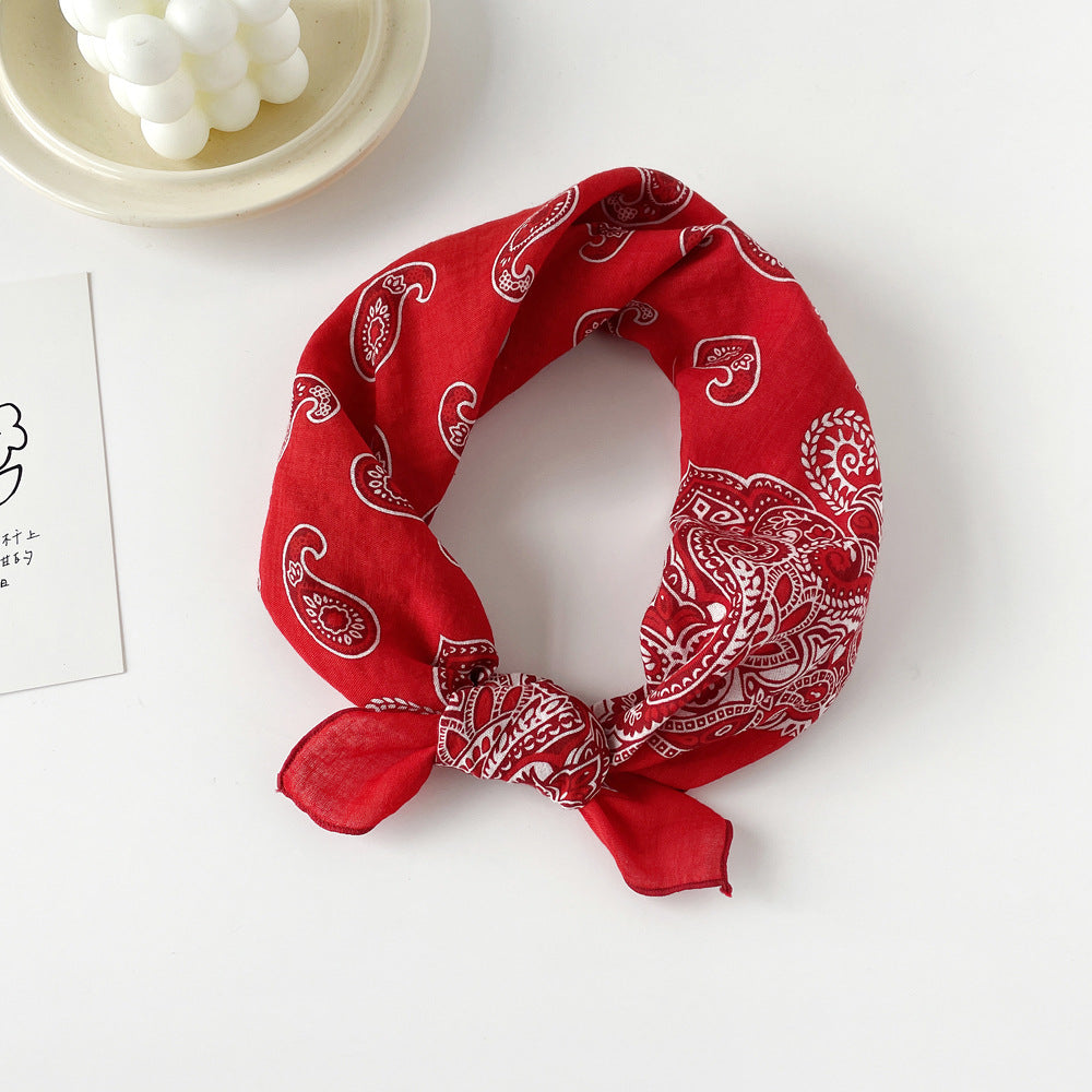 Cotton Paisley Print Square Head Neck Scarf