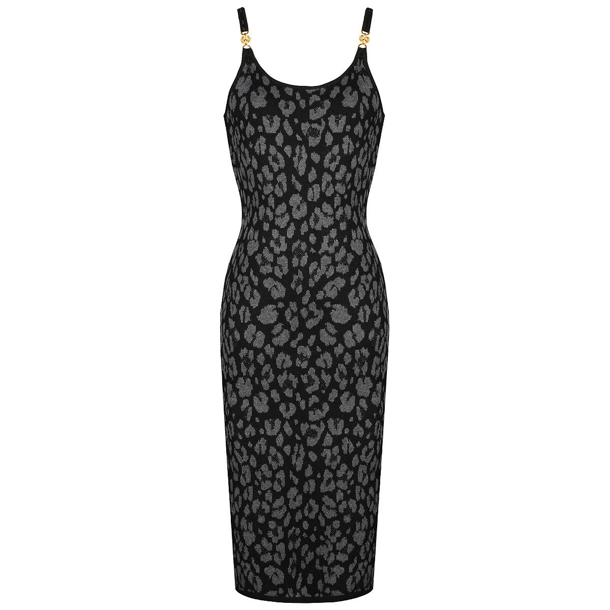 Summer Socialite Quality Leopard Print Fil Lumiere Weave Sleeveless Sling Dress
