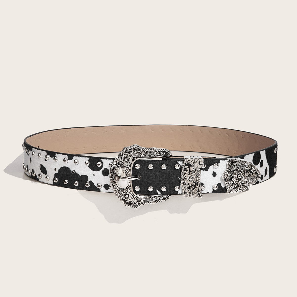 Retro Cow Print Chic Statement Belt
