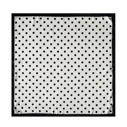 Polka Dot Square Neck Ribbon Head Scarf