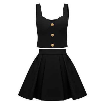 Summer Suspenders Vest A line Skirt Skirt Subnet Red Skirt Outfit Women