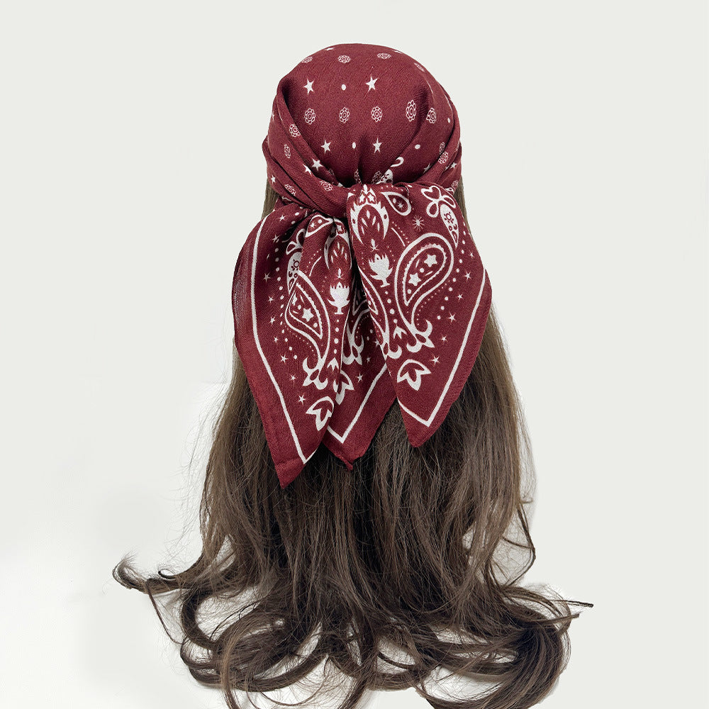 Paisley Print Mid Square Head Scarf