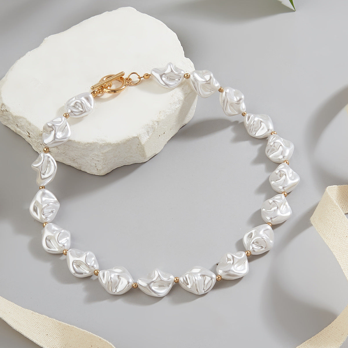 Vintage Baroque Pearl Irregular Statement Necklace